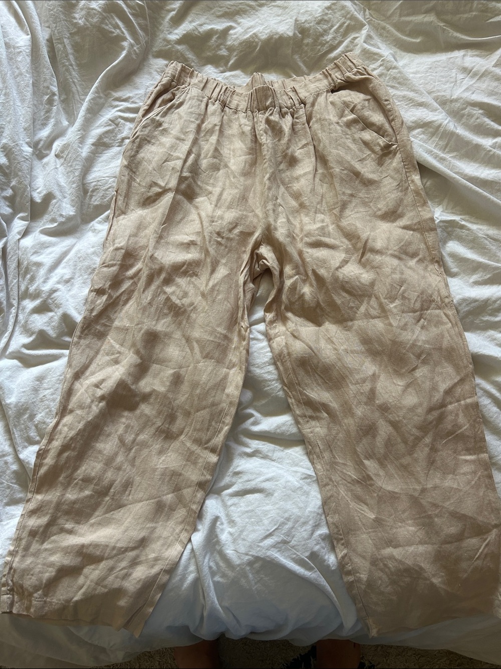 Relaxed Linen Pants in Wheat